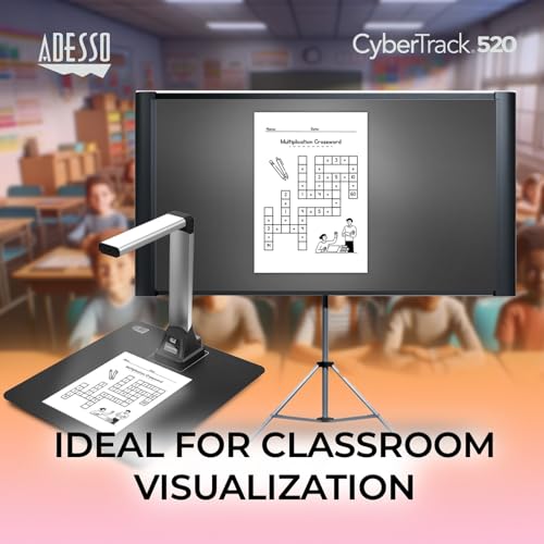 Adesso 5 Megapixel Document Camera for Teacher Scanner with Multi-Language OCR Text Recognition Real-time Projection, Video Recording, Foldable & Portable Cybertrack 520 - Image 3
