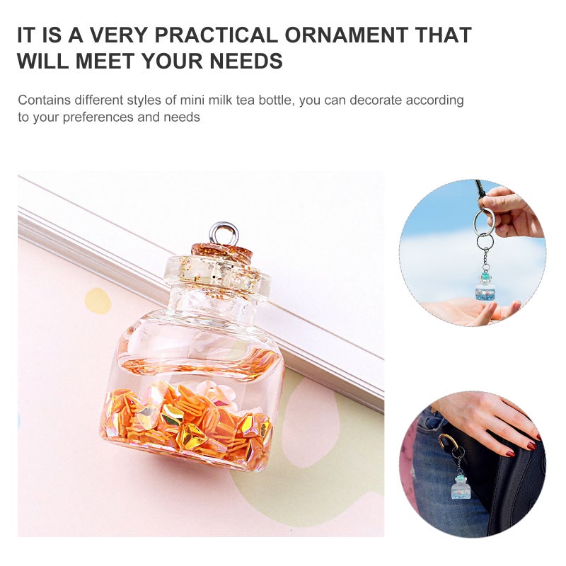 15pcs Tea Bottle Charms Glass Bottle Pendants Wishing Bottle Pendants - Image 2