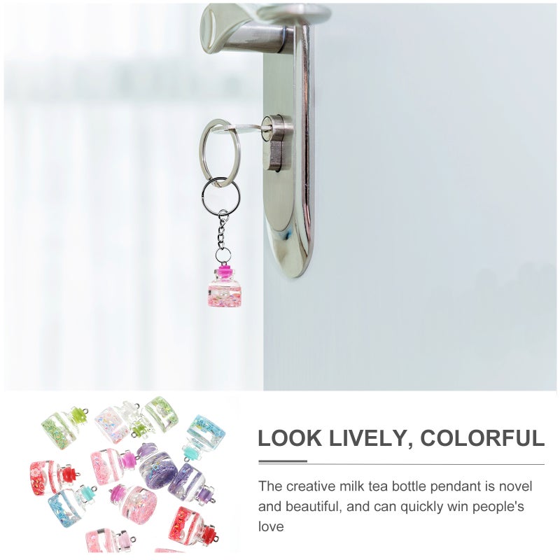 15pcs Tea Bottle Charms Glass Bottle Pendants Wishing Bottle Pendants - Image 3