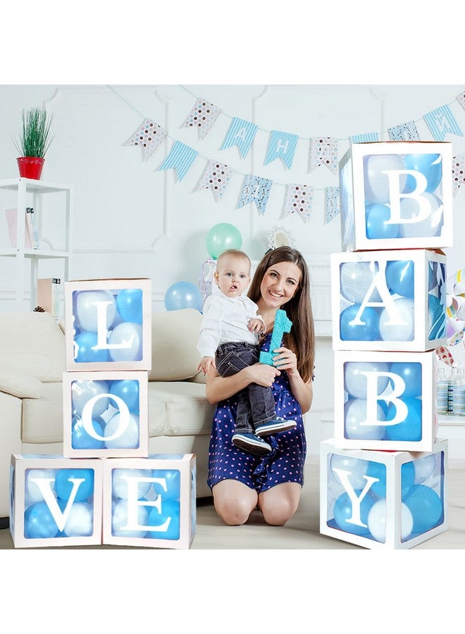 Geyee 8 Pieces Balloon Box Decoration, Transparent Block with 78 Letters/ 3-Sets of A-Z for Halloween Decor Bride Shower, Baby Shower, Christmas Halloween Supplies, Birthday Boxes(White) - Image 5