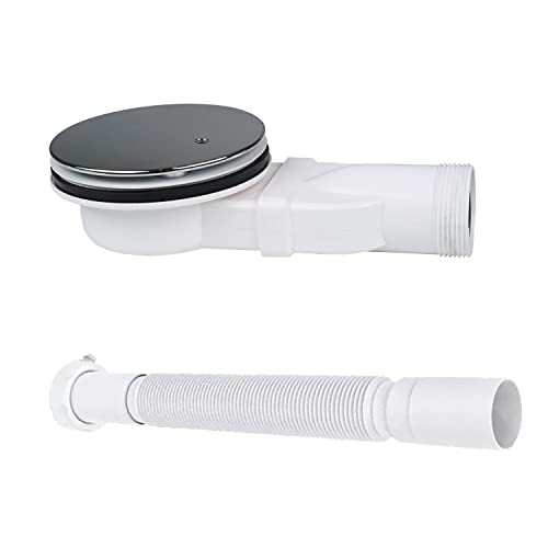 mucol Low Profile Shower Drain Chrome Plated ABS Shower Tray Siphon Slim Drain 90mm 36 L/min Water Flow, Low Profile p Trap Side Drain - Image 2