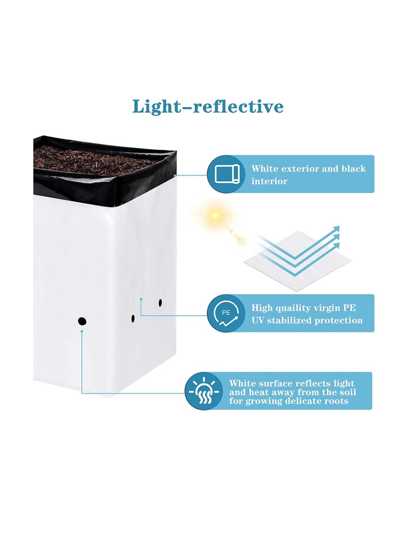 Film Grow Bag, 1 Gallon Plastic Grow Bags, Black and White Plant Nursery Bags, Seeding Bags for Vegetable Flower Plant, Suitable for Potting Seedlings, and Rooting - Image 5