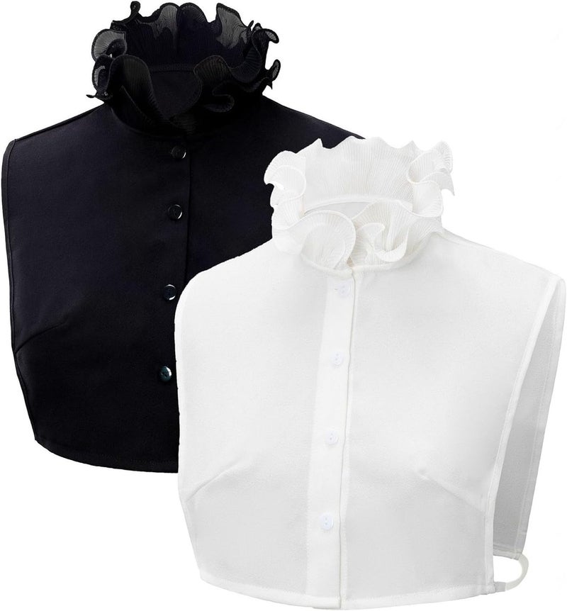 Women Detachable False Lace Mock Neck for Dress Apparel Sweaters Shirt Girls, White, 42cm - Image 4
