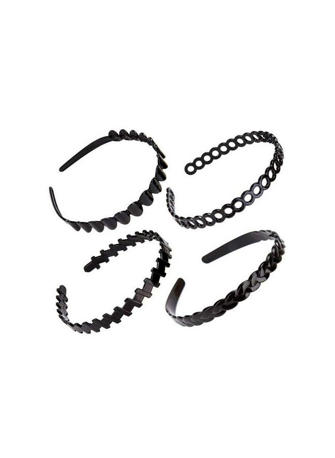 Suoirblss 8 Pcs Black Plastic Hair Comb Hair Headband Diy Hair Bands Hair Hoop Headwear Hair Accessory For Lady Women  - Image 1