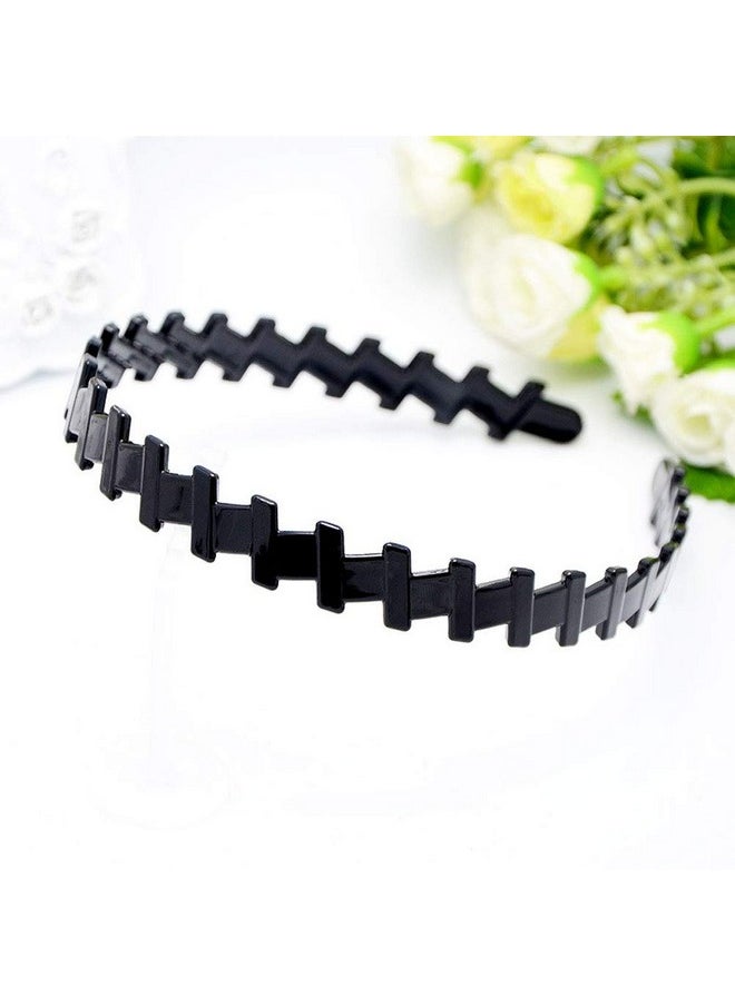 Suoirblss 8 Pcs Black Plastic Hair Comb Hair Headband Diy Hair Bands Hair Hoop Headwear Hair Accessory For Lady Women  - Image 3
