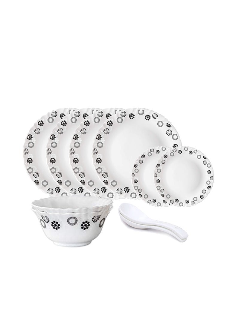 British Chef 10 Pieces Opalware Dinner Sets- Microwave & Dishwasher Safe-Universe Dinnerware set with 4-Piece Full Plate/ 2-Piece Side Plates/ 2-Piece Soup Bowls/2-Piece Spoons- White ‎30 x 29 x 17 cm  - Image 1