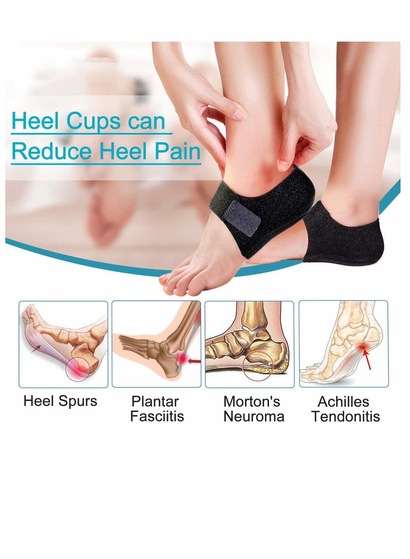 KASTWAVE 2PCS Heel Protectors, Heel Pads, Heel Support for Heel Pain from Plantar Fasciitis - Heel Spur -Tendinitis- Cracked Heels (Women Sizes: 6-14. Men Sizes 7-13-Black)  - Image 4