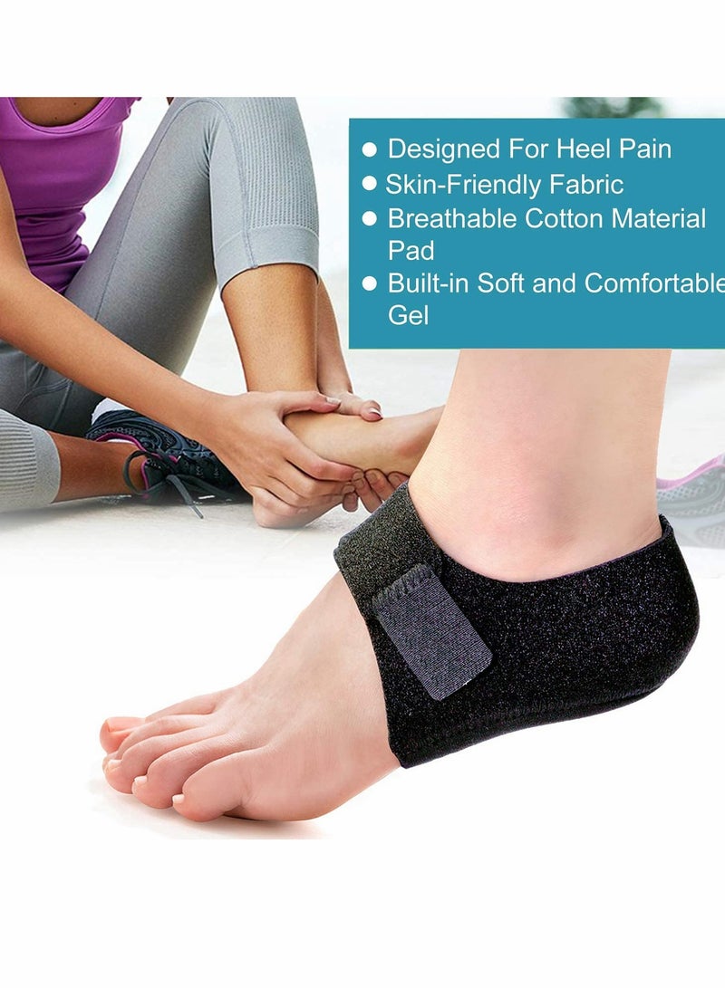 KASTWAVE 2PCS Heel Protectors, Heel Pads, Heel Support for Heel Pain from Plantar Fasciitis - Heel Spur -Tendinitis- Cracked Heels (Women Sizes: 6-14. Men Sizes 7-13-Black)  - Image 2
