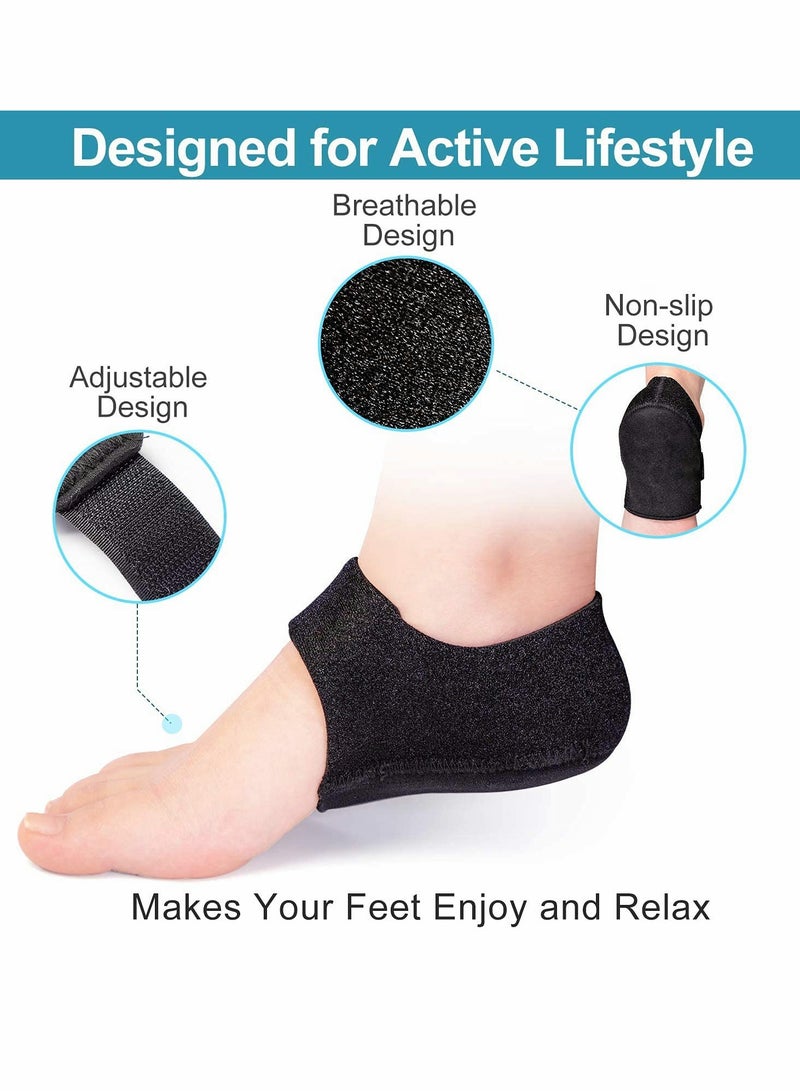 KASTWAVE 2PCS Heel Protectors, Heel Pads, Heel Support for Heel Pain from Plantar Fasciitis - Heel Spur -Tendinitis- Cracked Heels (Women Sizes: 6-14. Men Sizes 7-13-Black)  - Image 5