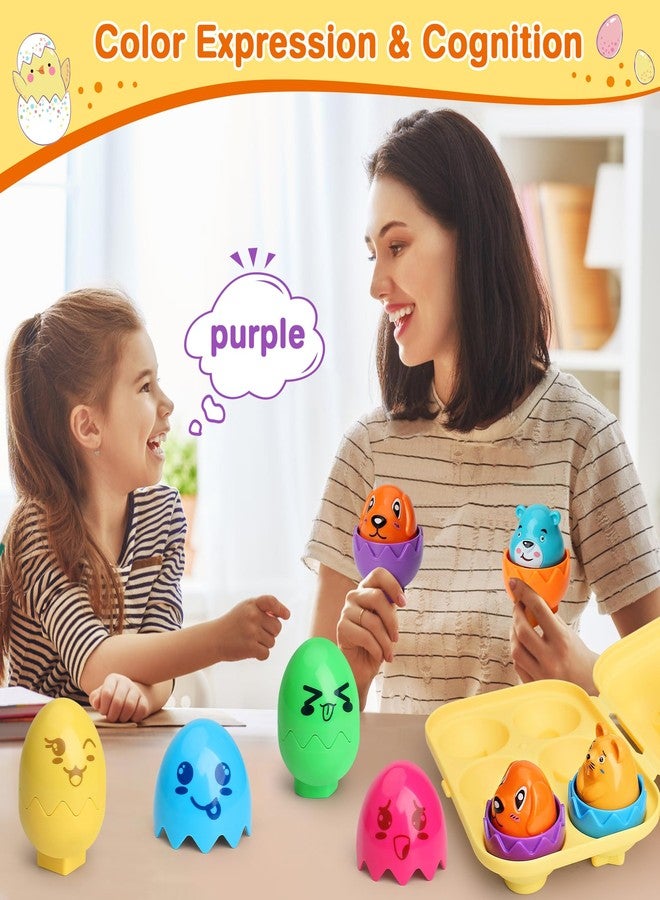MOONTOY Matching Eggs Toy for Toddlers 1-3, Montessori Geometric Eggs Set, Easter Basket Stuffers for Toddlers, Educational Shape & Color Sorting Toys for 1 2 3 Year Old Girl Boy Baby - Image 3
