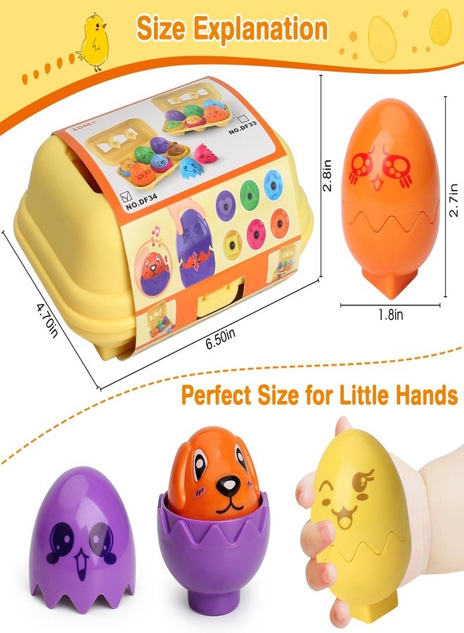MOONTOY Matching Eggs Toy for Toddlers 1-3, Montessori Geometric Eggs Set, Easter Basket Stuffers for Toddlers, Educational Shape & Color Sorting Toys for 1 2 3 Year Old Girl Boy Baby - Image 2