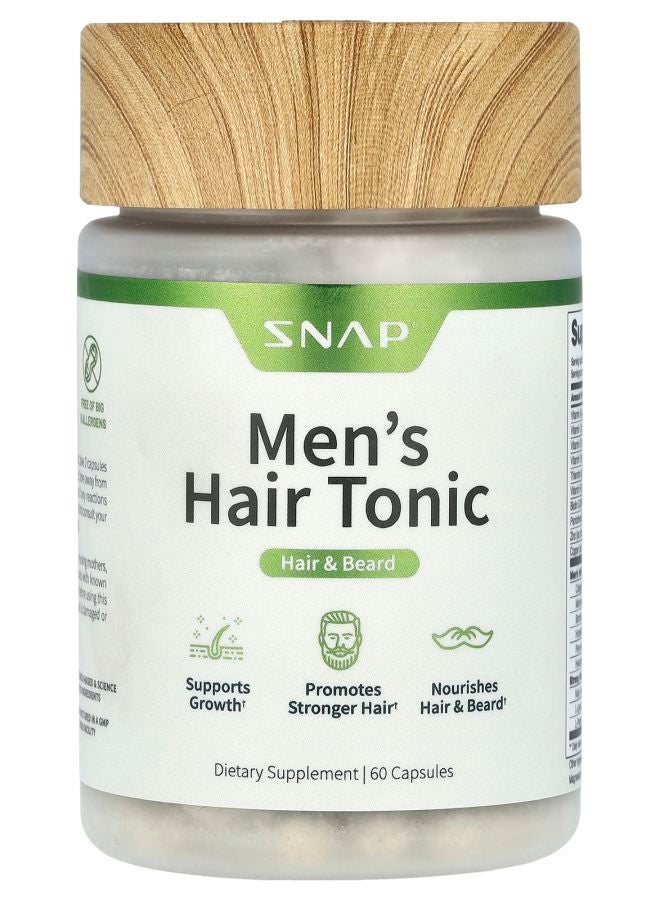SNAP SUPPLEMENTS Men's Hair Tonic Hair & Beard 60 Capsules