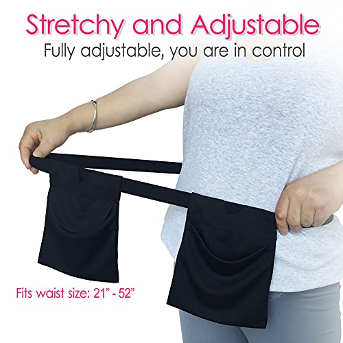Heal n Hope Drain Holder After Tummy Tuck Mastectomy Belt Pouch Shower Bag for Breast Cancer Post Surgery Supplies JP Drainage Bulb Pocket Recovery Patients Women Black - Image 3