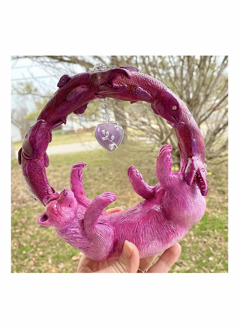SYOSI - Natural Healing Crystal Necklaces, Rose Flower Wire Wrapped Heart Stone Pendant Gemstone Necklace Amethyst Jewelry for Women Girls Reiki Gift - Image 1