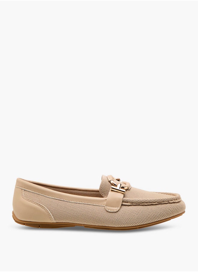 Le Confort Textured Slip-On Loafers with Metal Trim  - Image 3