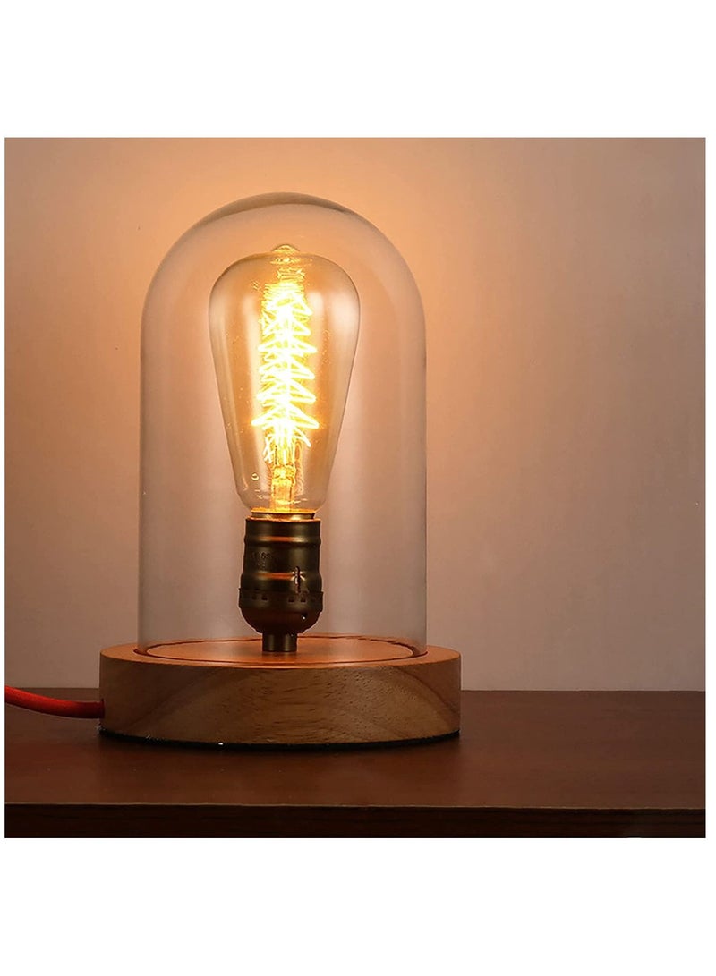 Daamudi Desk Retro Lamp, Wooden Vintage Table Decorative Night, By Daamudi - Image 1