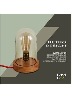 Daamudi Desk Retro Lamp, Wooden Vintage Table Decorative Night, By Daamudi  - Image 4