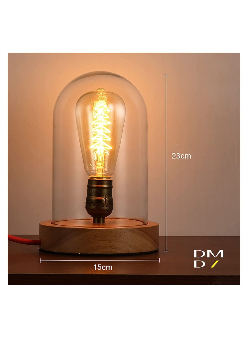 Daamudi Desk Retro Lamp, Wooden Vintage Table Decorative Night, By Daamudi - Image 2