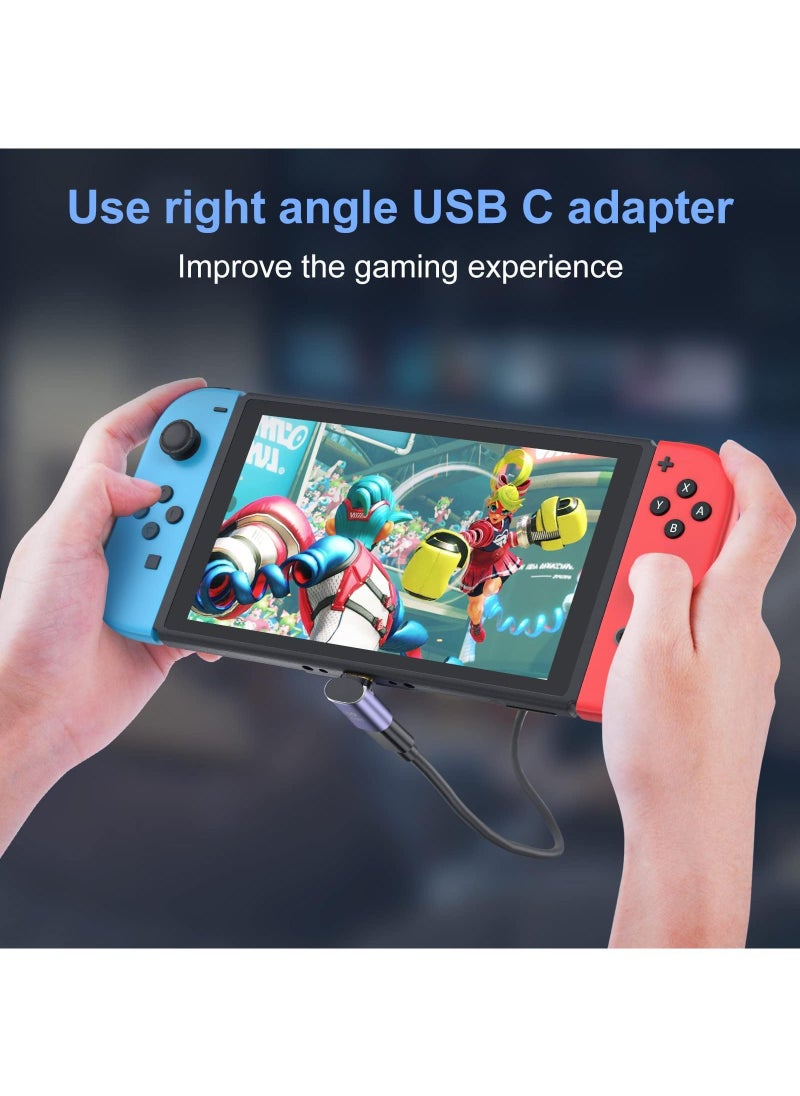Sweet seven USB C Right Angle Adapter 2 Pcs USB C Male to Female 90 Degree Connector with 40 Gbps PD 100W 8K 60hz Video Charge Compatible for Thunderbolt 4 MacBook Pro/Air Switch VR and More Type C Devices  - Image 2