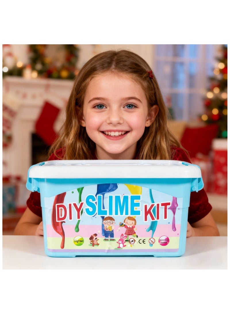 فلاي هسو مجموعة أدوات صنع السلايم للفتيات والأولاد لتخفيف الضغط العصبي لعبة أطفال فنية للأطفال حرفة فنية كريستالية شفافة من السلايم الكريستالي الشفاف هدايا للأطفال من سن 6 سنوات فأكثر - Image 5