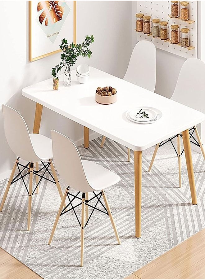 Generic - Square Dining Table,White Modern Coffee Table,Simple Wood Kitchen Desk Leisure Tea Table for Living Room/Office/Meeting Room/Kitchen/Lounging/Cafeterias(100CM) - Image 1