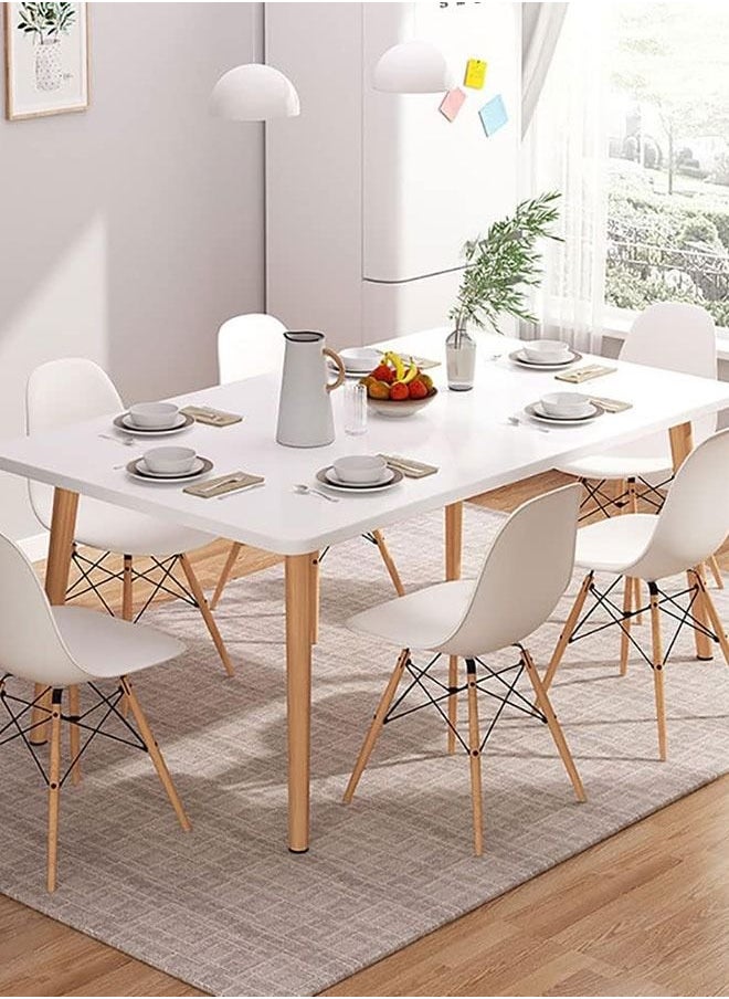 Generic - Square Dining Table,White Modern Coffee Table,Simple Wood Kitchen Desk Leisure Tea Table for Living Room/Office/Meeting Room/Kitchen/Lounging/Cafeterias(100CM) - Image 1