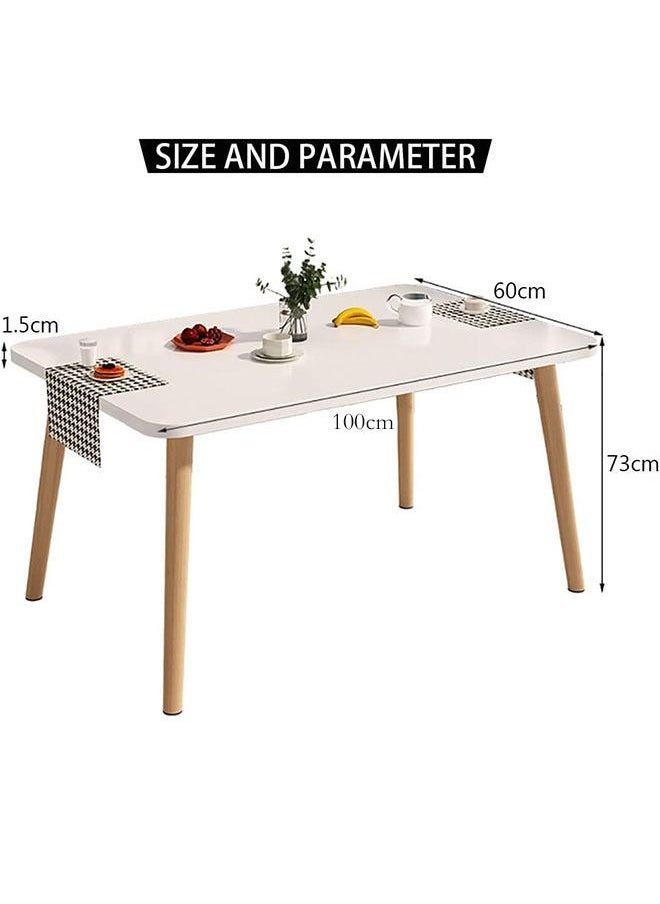 Generic - Square Dining Table,White Modern Coffee Table,Simple Wood Kitchen Desk Leisure Tea Table for Living Room/Office/Meeting Room/Kitchen/Lounging/Cafeterias(100CM) - Image 1