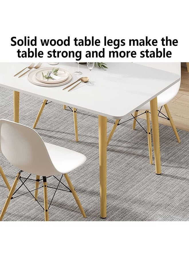 Generic - Square Dining Table,White Modern Coffee Table,Simple Wood Kitchen Desk Leisure Tea Table for Living Room/Office/Meeting Room/Kitchen/Lounging/Cafeterias(100CM) - Image 1