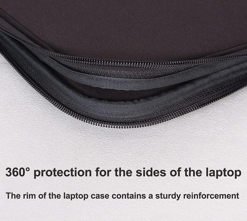 INNTZONE Laptop Sleeve 17.3 Inch Foldable Slim Case Lightweight Bag Notebook Computer Carrying Flip Cover (Black) - Image 4