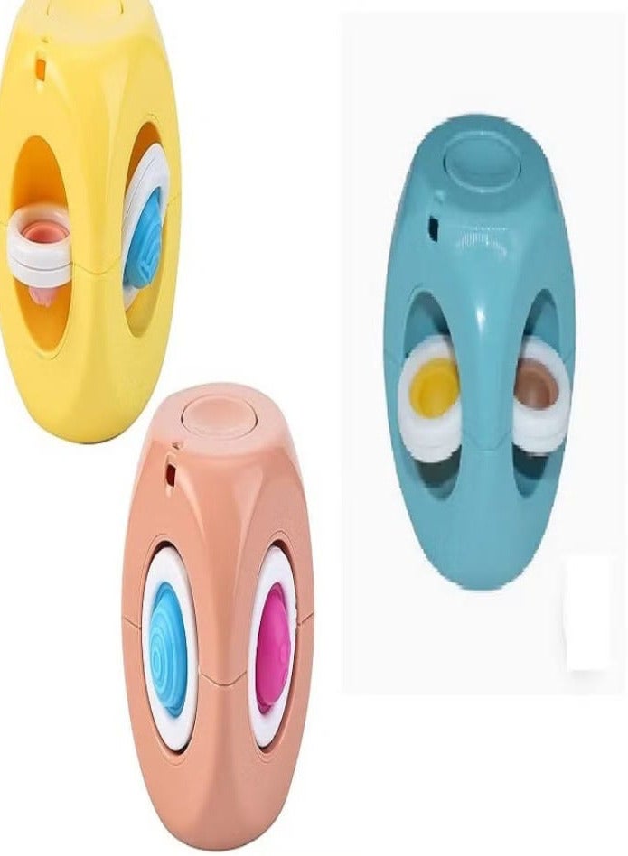 3 Gyro Cubes for Stress and Anxiety Relief, Silicone Bubble Toys, Hand Fidget Toys for Adults Kids, Sensory Puzzles (Brown/Aqua/Yellow) - Image 1
