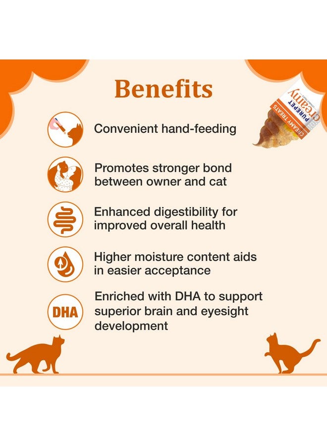 بيوربيت مكافآت القطط الكريمية القابلة لللعق من PUREPET بنكهة الدجاج الحقيقي، عبوة من 5 قطع × 75 جرام، إجمالي العبوة 375 جرامًا لجميع مراحل الحياة - Image 2