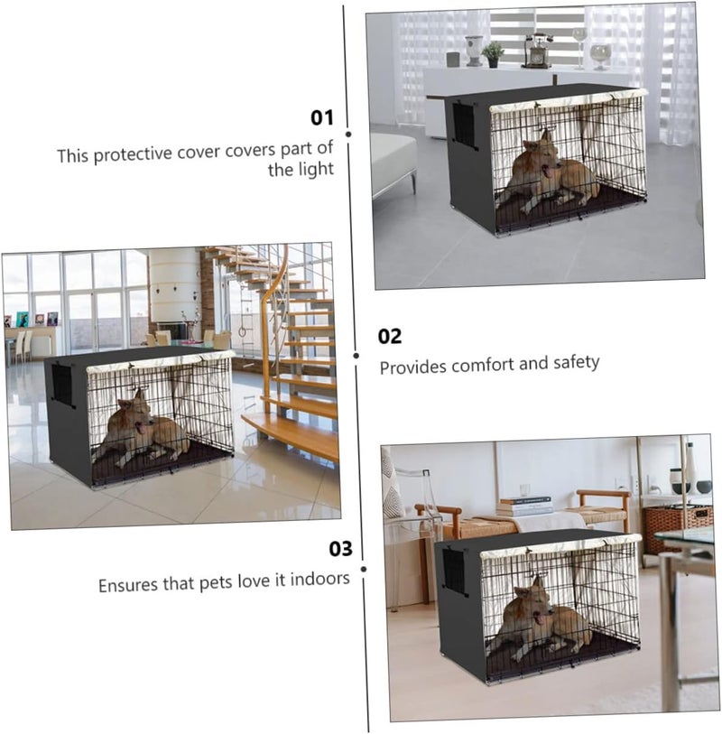 Dogs Crate Cover Privacy Protector for Pet Crates Shield Reducing Light Distractions Fits Standard Dog Cages - Image 3