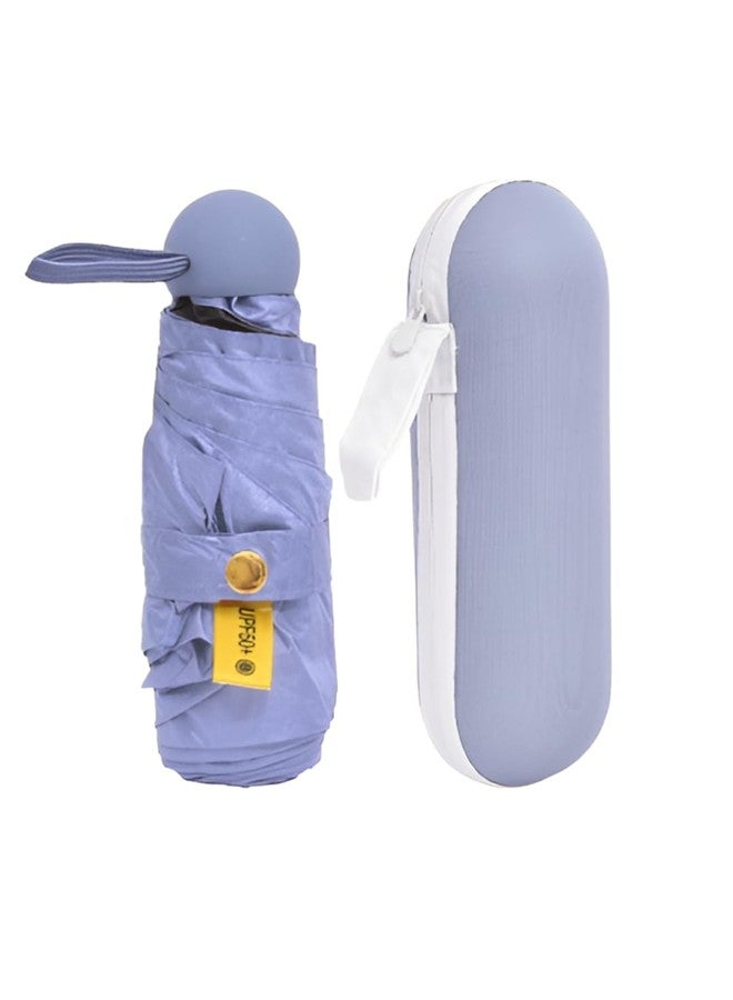FABINALIV Blue Solid Waterproof 3 Fold Compact Umbrella with Case (FLUB-1020-Blue) - Image 1