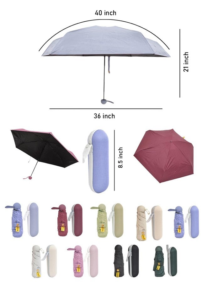 FABINALIV Blue Solid Waterproof 3 Fold Compact Umbrella with Case (FLUB-1020-Blue) - Image 5