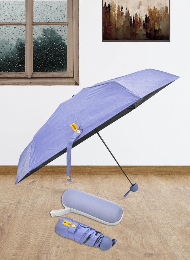 FABINALIV Blue Solid Waterproof 3 Fold Compact Umbrella with Case (FLUB-1020-Blue) - Image 4