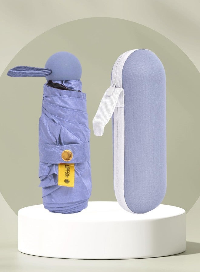 FABINALIV Blue Solid Waterproof 3 Fold Compact Umbrella with Case (FLUB-1020-Blue) - Image 2
