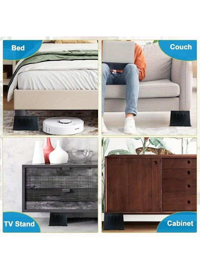 Heavy Duty Bed Risers 2 Inch 4 Pack Black for Sofa Couch Table Chair Leg - Image 5