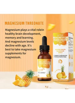 BIYODE Magnesium L-Threonate Liquid Drops Restore Health Magnesium Levels Support Cardiovascular Promote Restful Sleep Stress Management 60ml Net Wt Pineapple Flavor  - Image 4