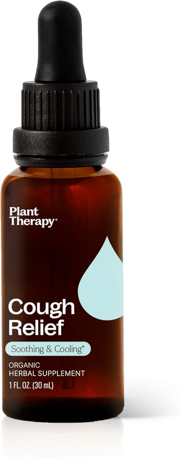 Plant Therapy صبغة تخفيف السعال العضوية من بلانت ثيرابي 30 مل 1 أونصة تهدئ بشكل طبيعي تبرد الحلق المتهيج تدعم التنفس الأسهل صبغة مكونة من الجلسرين العضوي - Image 1