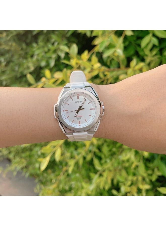 Casio LWA-300H-7EVDF Women’s Analog-Digital Sport Watch – White & Silver Resin Design with LED Light & World Time - Image 5