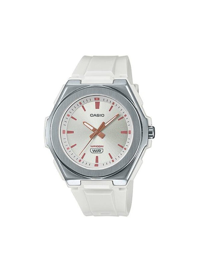 Casio LWA-300H-7EVDF Women’s Analog-Digital Sport Watch – White & Silver Resin Design with LED Light & World Time - Image 1