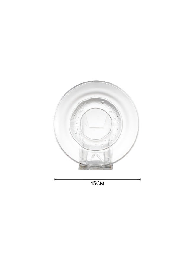 REFAN A set of 6 pieces glass dessert plates with a metal stand plate Gold 15 cm - Image 5