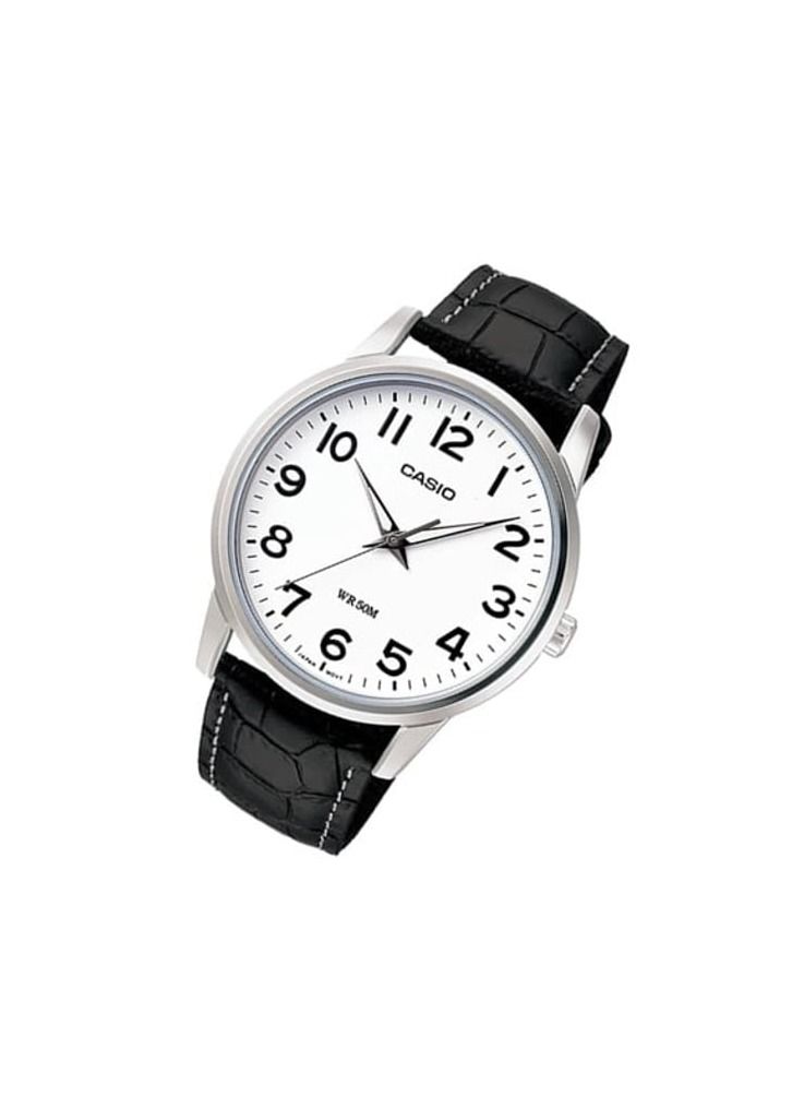 Casio Analog Black Leather Band White Dial Couple Watch MTP/LTP-1303L-7BVDF - Image 3