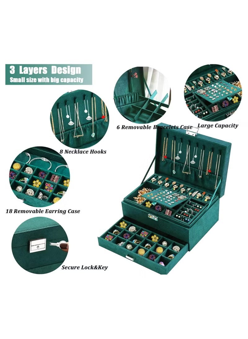 Shein Jewelry and makeup bag/ A multi-layer bag for organizing jewelry, accessories and makeup, consisting of 3 layers with a lock and made of high-quality materials. - Image 2