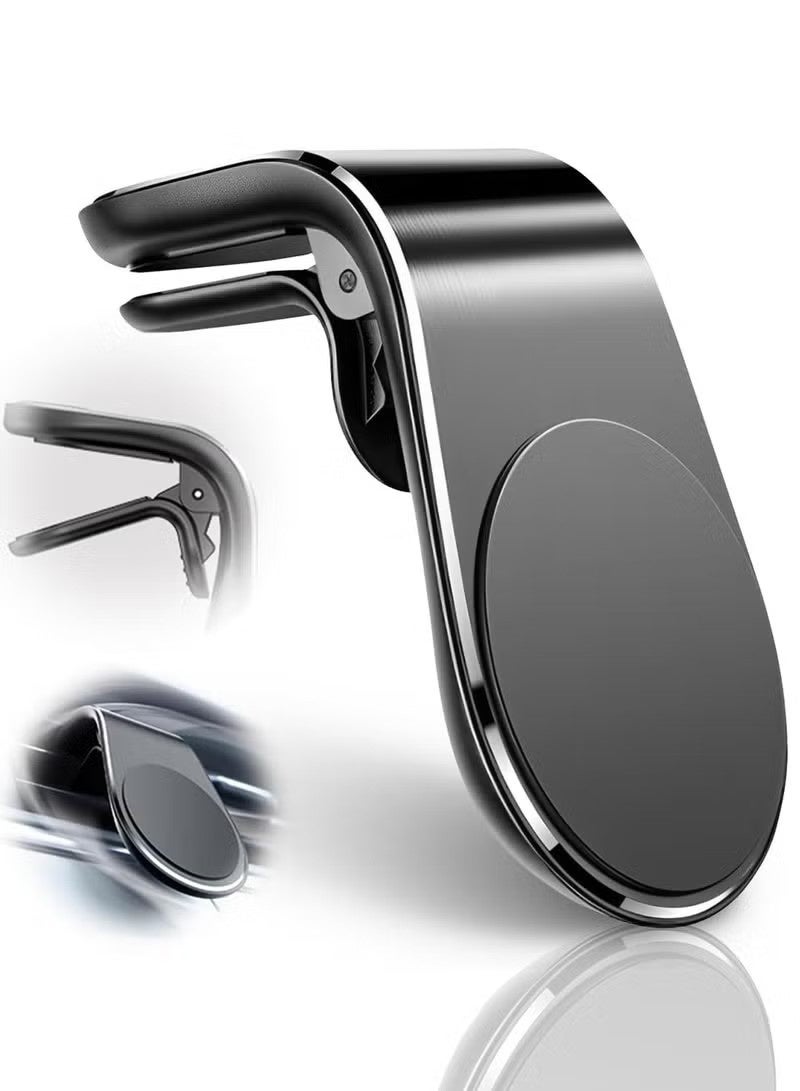 Car Mobile Holder Mobile Phone Navigation Magnetic Bracket Magnetic Phone Bracket for Car L Type 360° Rotatable Car Phone Mount Magnet Universal Car Cellphone Navigation Bracket Phone Holder (Black) - Image 1