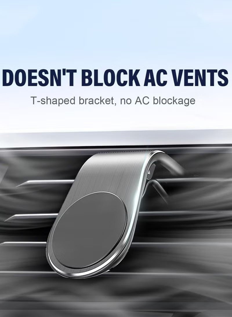 Car Mobile Holder Mobile Phone Navigation Magnetic Bracket Magnetic Phone Bracket for Car L Type 360° Rotatable Car Phone Mount Magnet Universal Car Cellphone Navigation Bracket Phone Holder (Black) - Image 4