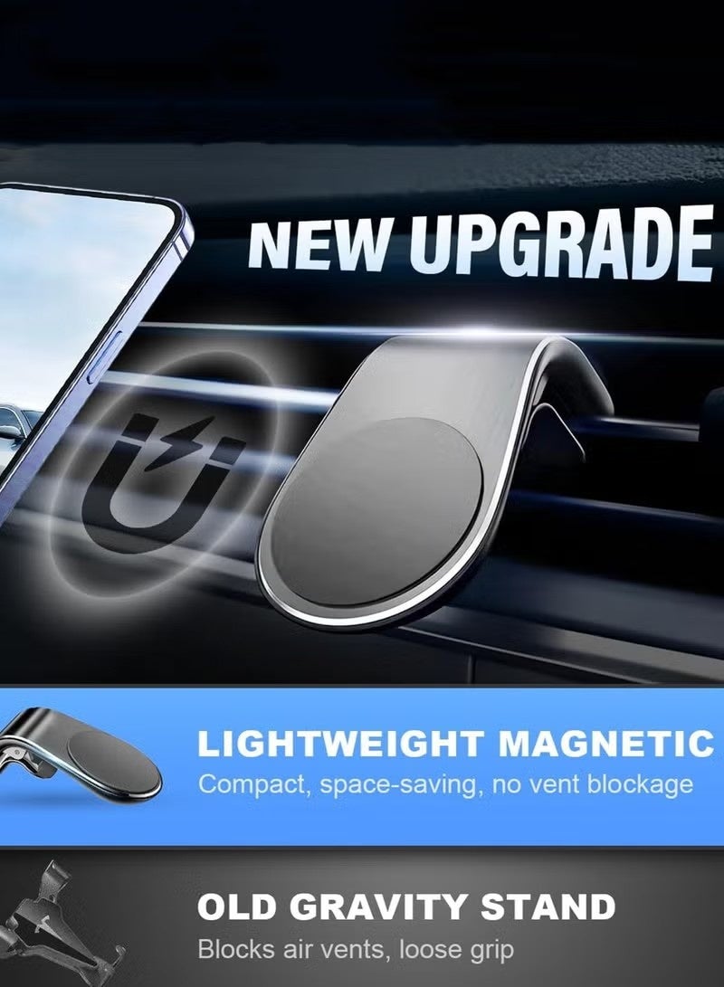 Car Mobile Holder Mobile Phone Navigation Magnetic Bracket Magnetic Phone Bracket for Car L Type 360° Rotatable Car Phone Mount Magnet Universal Car Cellphone Navigation Bracket Phone Holder (Black) - Image 5