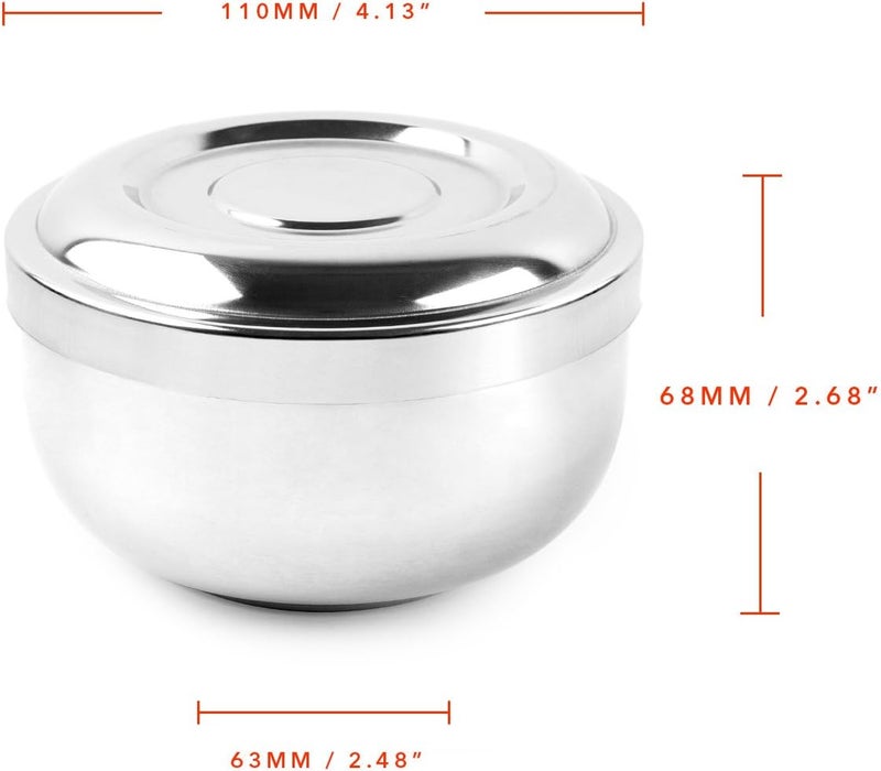 QShave Stainless Steel Shaving Bowl with Lid 4 Inch Diameter Large Deep Size Chrome Plated Shinning Finish Shave Soap Cup Mug - Image 4