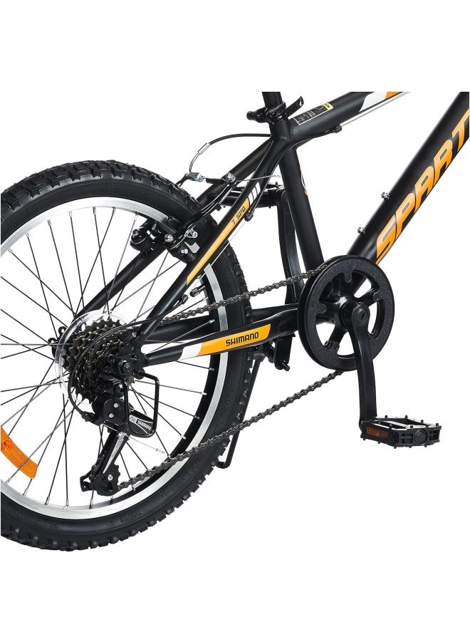 Spartan - Panther Mountain Bike with Shimano Shifter | 20 inch wheel size | 7 speed Shimano gears | For teens| Matte black - Image 1