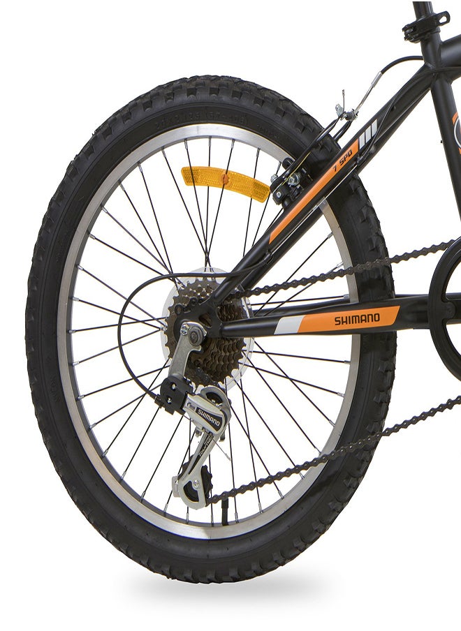 Spartan Panther Mountain Bike with Shimano Shifter | 20 inch wheel size | 7 speed Shimano gears | For teens| Matte black  - Image 4
